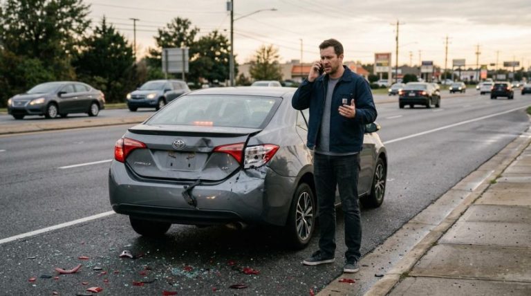 Accident victim calling police after a hit and run in Ashland Kentucky