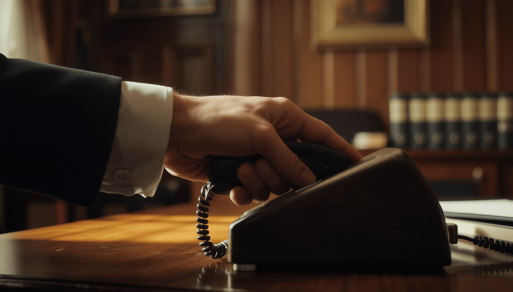 lawyer dialing phone